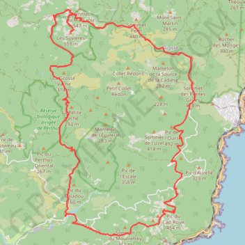 Trace GPS Pic du Cap Roux, Pic de l'Ours, Petites Grues, Grosses Grues, Les Suvières depuis le Col de Belle Barbe, itinéraire, parcours