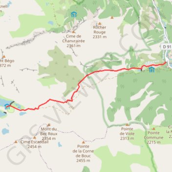 Trace GPS Lac des Mesches - Refuge des merveilles, itinéraire, parcours