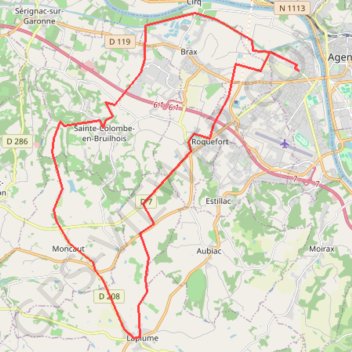 Trace GPS Le passage / steColombe / Moncaut /La plume, itinéraire, parcours