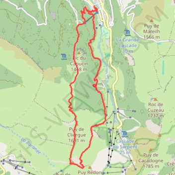 Trace GPS Mont-Dore - Puy de Cliergue - Tour Carrée - Col de Courre, itinéraire, parcours