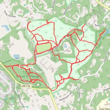 Trace GPS Tiffany Preserve, Oyster Bay, NY, itinéraire, parcours
