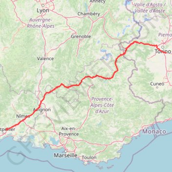 Trace GPS Itinéraire de Castries à Via Enrico Fermi, 1, 10028 Trofarello TO, Italie, itinéraire, parcours