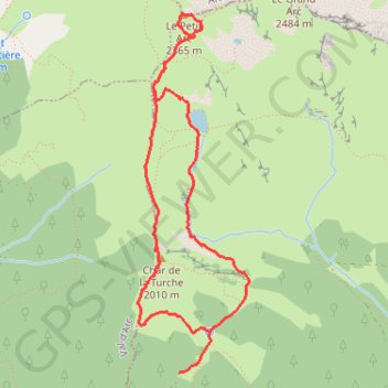 Trace GPS Le Petit Arc depuis le Chenalet, itinéraire, parcours