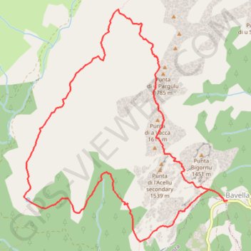 Trace GPS Le Tour des Aiguilles de Bavella, itinéraire, parcours