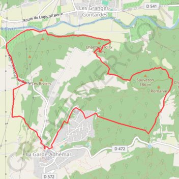 Trace GPS La Garde-Adhémar - Château de Chatroussas, itinéraire, parcours