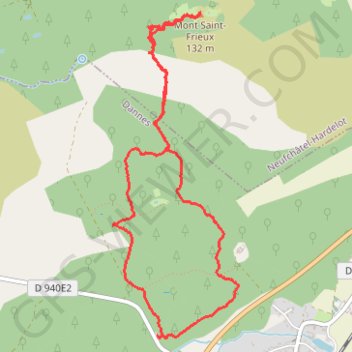 Trace GPS Mont Saint-Frieux - Côte d'Opale, itinéraire, parcours