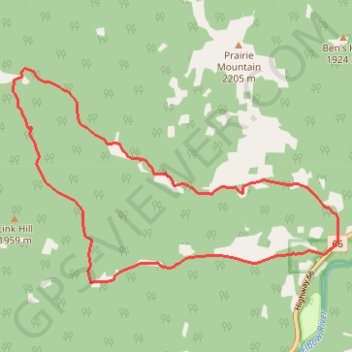 Trace GPS Powderface Creek - Prairie Creek, itinéraire, parcours