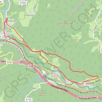 Trace GPS Trébillet - Les Marmites de Saint-Germain-de-Joux, itinéraire, parcours