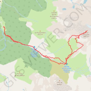 Trace GPS Rocher d'Arguille, Couloir SW (Belledonne), itinéraire, parcours