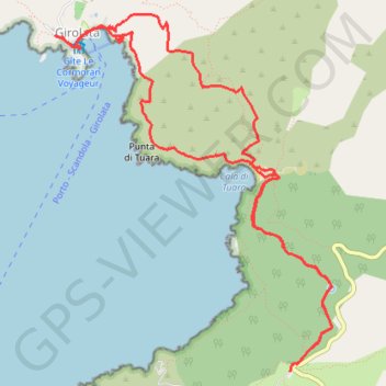 Trace GPS Corse Girolata du col de la croix, itinéraire, parcours
