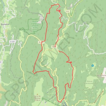 Trace GPS Forêt de Lente Montagne de Pélandré (Vercors), itinéraire, parcours