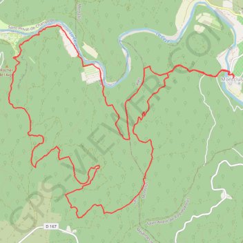 Trace GPS Vallée de la Céze à Montclus, itinéraire, parcours