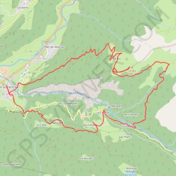 Trace GPS Croix du Jeu au départ de Bramans, itinéraire, parcours
