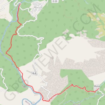 Trace GPS Pont de Belfiore - Muna via le Liamone, itinéraire, parcours