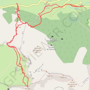 Trace GPS Ski Rando - Mont Ceint, itinéraire, parcours