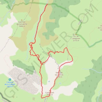 Trace GPS Table de Souperret par le col de Saoubathou, itinéraire, parcours