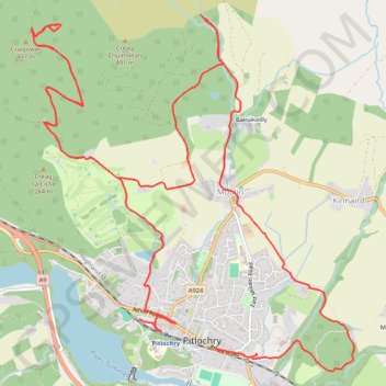 Trace GPS eMTB Gravel: Pitlochry Highlights - Loop, itinéraire, parcours