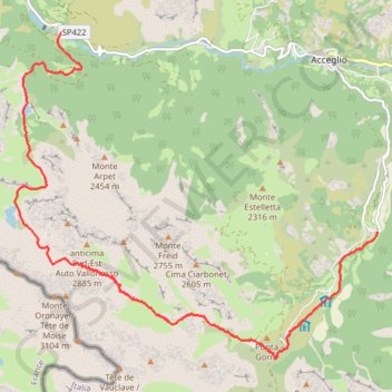 Trace GPS Traversée du col de l'Enchiausa, itinéraire, parcours
