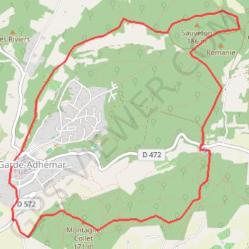 Trace GPS Val des Nymphes - La Garde Adhémar, itinéraire, parcours