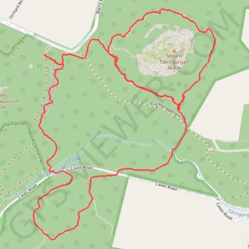 Trace GPS Mount Tibberoowuccum - Mount Tribrogargan - Trachyte Circuit, itinéraire, parcours