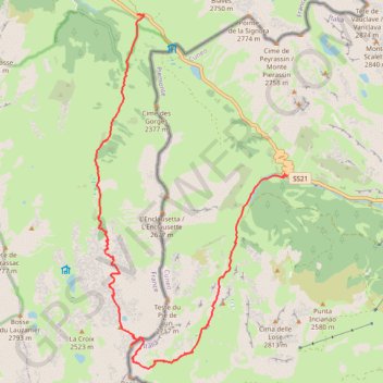 Trace GPS Tête de l'Enchastraye, itinéraire, parcours