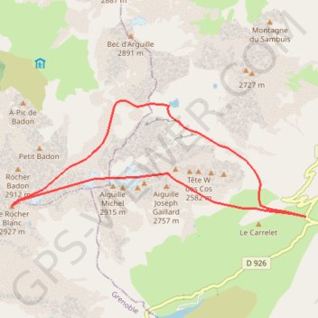 Trace GPS Aiguilles de l'argentière, itinéraire, parcours