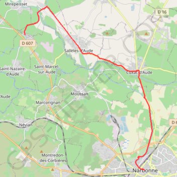 Trace GPS 🚴 Trace du canal de la Robine jusqu’à Narbonne, itinéraire, parcours