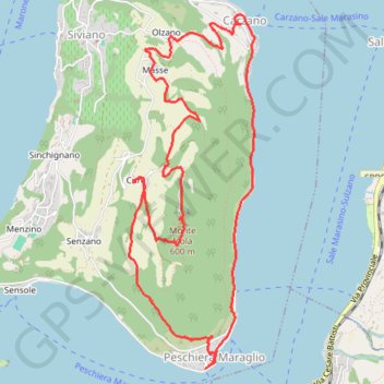 Trace GPS Monte Isola Italie, itinéraire, parcours