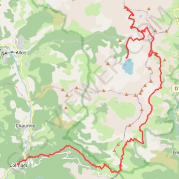 Trace GPS Route from Refuge du Lac d'Allos to Caserne de Gassendi, itinéraire, parcours
