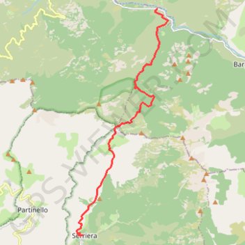 Trace GPS Tuarelli-Serriera par le Bocca de Melza, itinéraire, parcours
