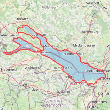 Trace GPS Bodensee-Radweg, itinéraire, parcours