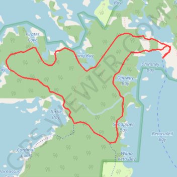 Trace GPS Georgian Bay Islands National Park, itinéraire, parcours