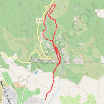 Trace GPS Les gorges de Glavet, itinéraire, parcours