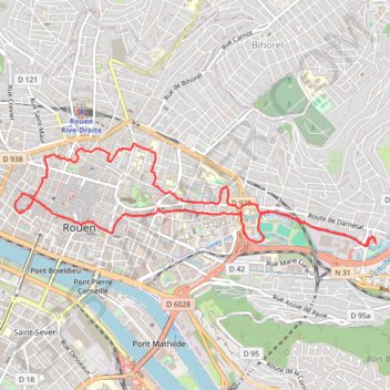 Trace GPS Rando de Noël dans Rouen, itinéraire, parcours