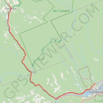 Trace GPS Causapscal - Campbellton, itinéraire, parcours