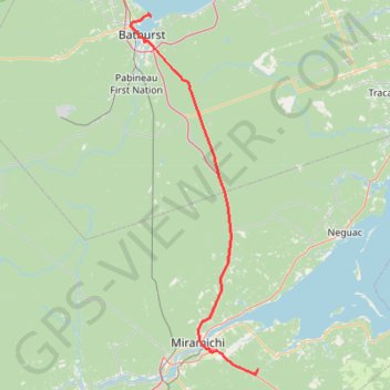 Trace GPS Bathurst - Black River Bridge, itinéraire, parcours