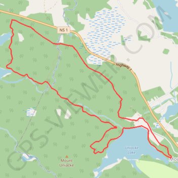 Trace GPS Uniacke, Clarcke and Thompson Lakes Loop, itinéraire, parcours