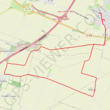 Trace GPS Gascougnolles plaine des ruralies, itinéraire, parcours