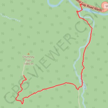 Trace GPS Chimney Tops, itinéraire, parcours