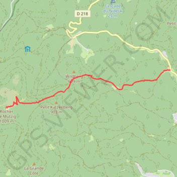 Trace GPS Rocher de Mutzig, itinéraire, parcours