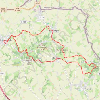 Trace GPS Les Trois Monts des Flandres, itinéraire, parcours