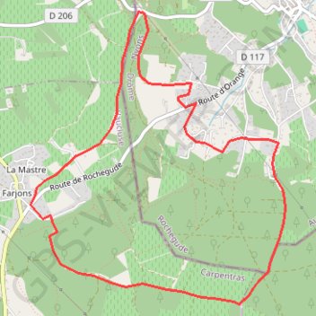 Trace GPS Autour de Rochegude, itinéraire, parcours