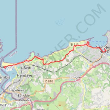 Trace GPS Le sentier du littoral de Saint-Jean-de-Luz à Hendaye, itinéraire, parcours