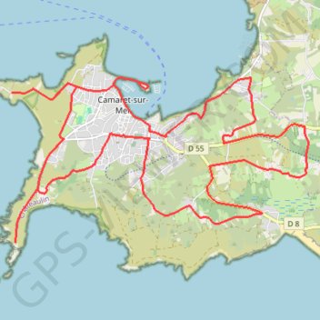 Trace GPS Tro Bro Kornog A Bell (Circuit Camaret Cyclo) - Camaret-sur-Mer, itinéraire, parcours