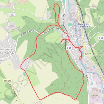 Trace GPS Randonnée au Houlme, itinéraire, parcours