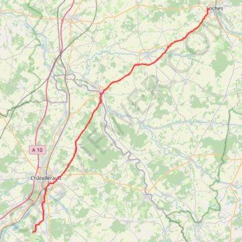 Trace GPS Itinéraire de 4 Rue des Prébendes, Loches à Le refuge du Pinail, Le Bas Village, Vouneuil-sur-Vienne, itinéraire, parcours