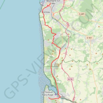 Trace GPS A04 Le Touquet-Paris-Plage / Boulogne-sur-Mer 34, itinéraire, parcours