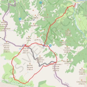 Trace GPS Cime de Saurel, itinéraire, parcours