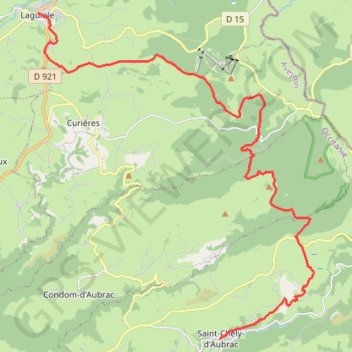 Trace GPS GRP Mont Aubrac - Etape 4 - St Chely d'Aub>> Lagui, itinéraire, parcours
