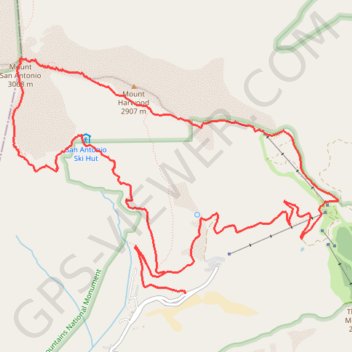 Trace GPS Mount Baldy (or Mount San Antonio) Loop, itinéraire, parcours